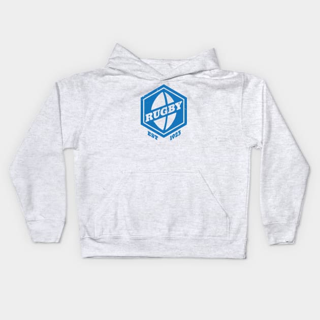 Rugby Hexagon Logo Kids Hoodie by atomguy